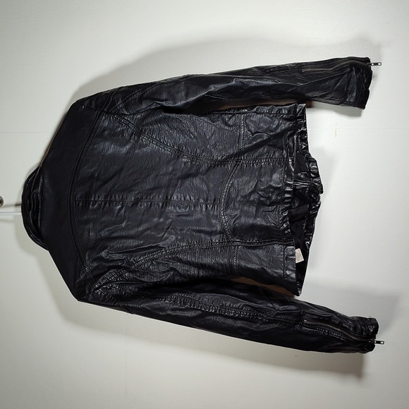 Free People Black Vegan Faux Leather Moto Jacket - Picture 2 of 12